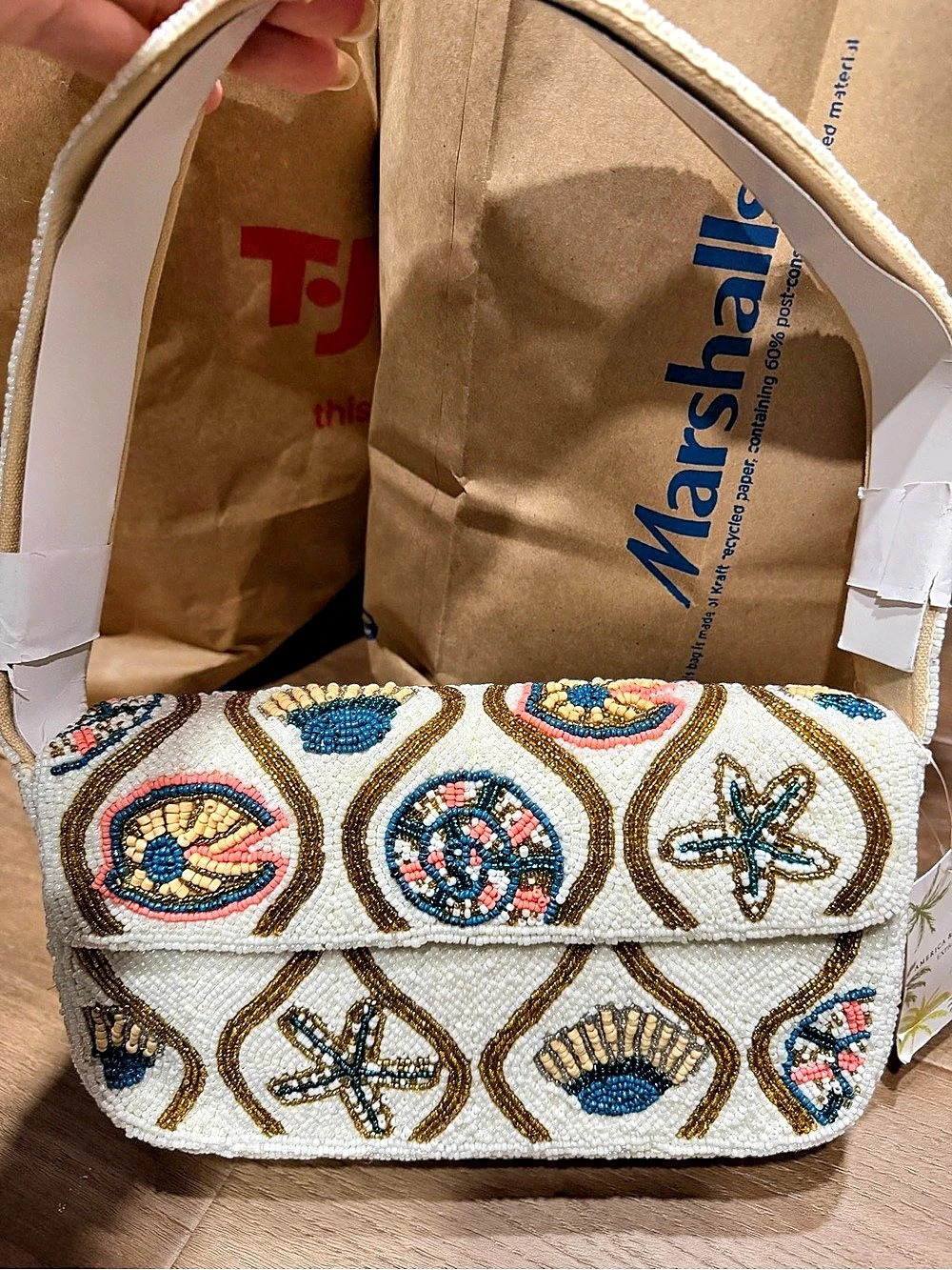 America & Beyond Sunlit Shore beaded seashell Shoulder Bag